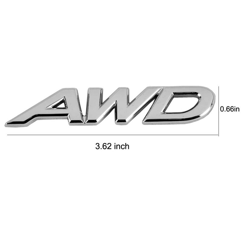 Dsycar 3D Metal AWD Logo Emblem Tailgate Side Sticker Badge Car Decals - Chrome Finish Metal Emblem AWD Badge for 4 Wheel Drive SUV Off Road Tailgate (Type 2# AWD) - Image 2